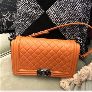 Chanel Orange Authentic lambskin